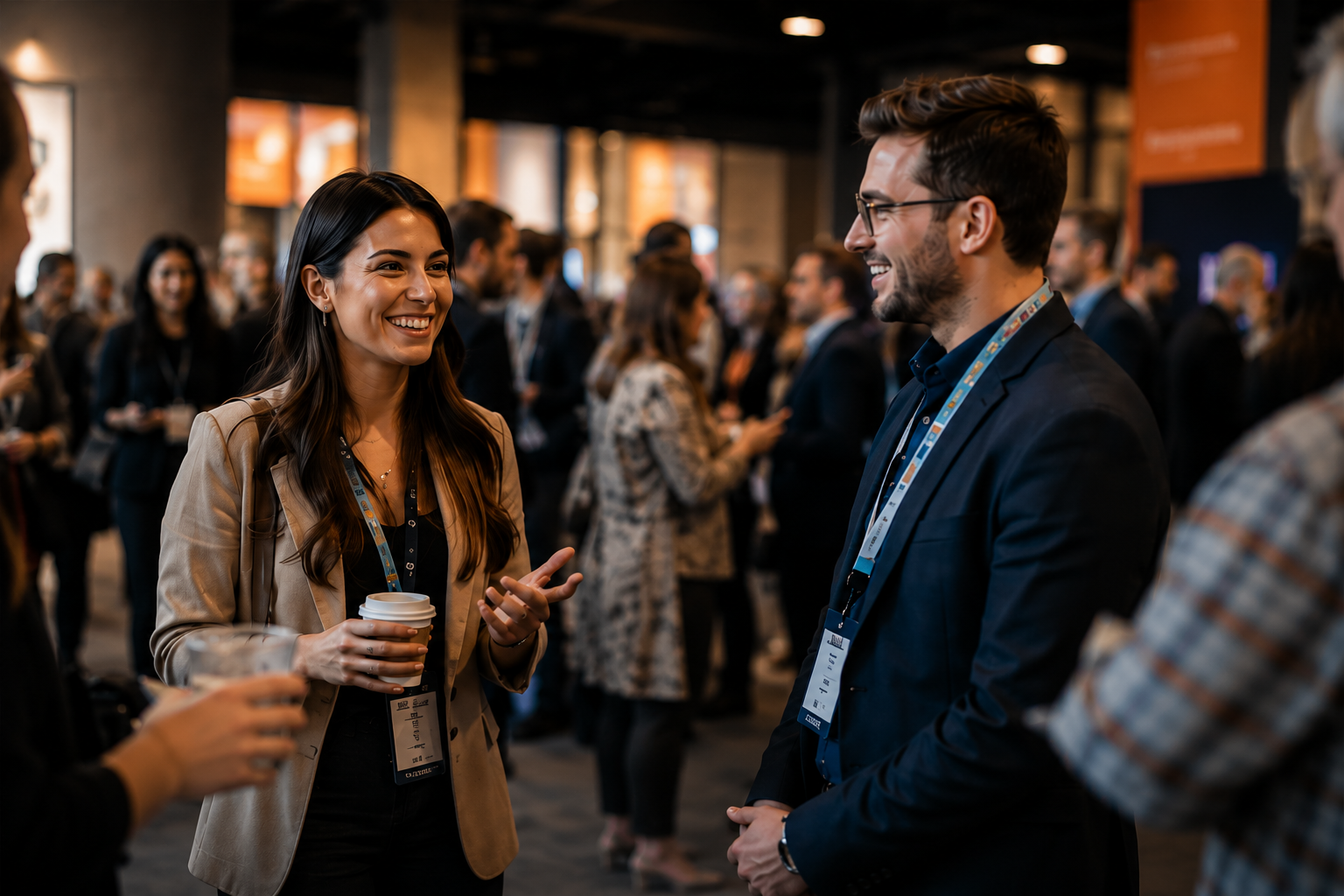 Attendees networking