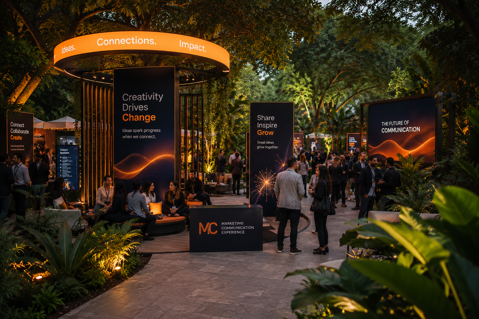 Outdoor communication garden entrance